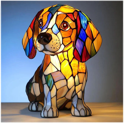 Lampada notturna LED con razze canine | Lampada da tavolo decorativa | Luce calda d'atmosfera