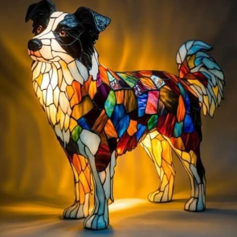 Lampada notturna LED con razze canine | Lampada da tavolo decorativa | Luce calda d'atmosfera