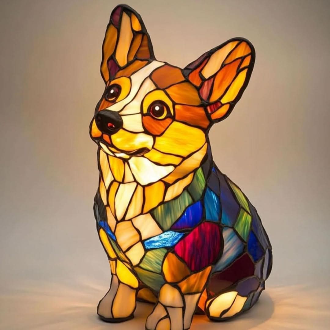 Lampada notturna LED con razze canine | Lampada da tavolo decorativa | Luce calda d'atmosfera