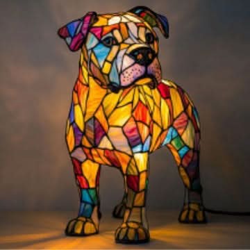 Lampada notturna LED con razze canine | Lampada da tavolo decorativa | Luce calda d'atmosfera
