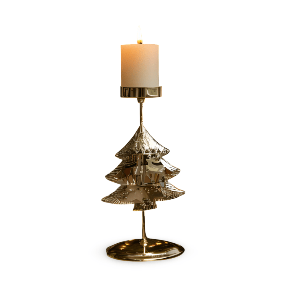 Kandoria | Kerzenhalter aus Metall im Vintage-Look mit Stern, Hirsch oder Schneeflocke