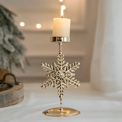 Kandoria | Kerzenhalter aus Metall im Vintage-Look mit Stern, Hirsch oder Schneeflocke
