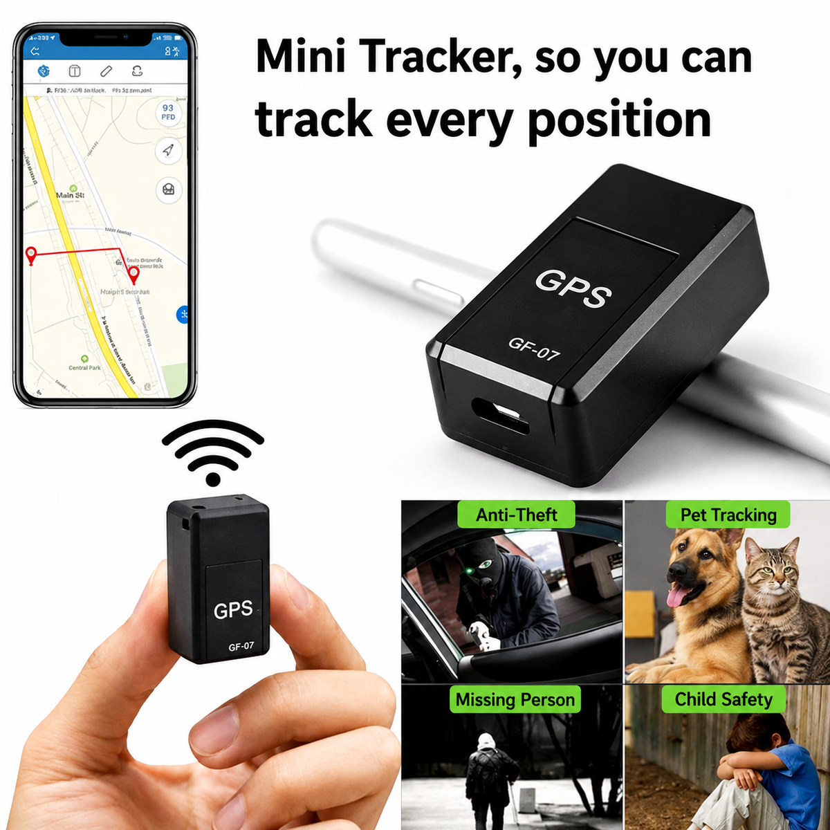 Ortivo | Mini localizzatore GPS con magnete e tracciamento in tempo reale tramite app