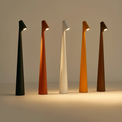 Kabellose LED Tischlampe | Nordisches Design | Warmes Licht | Metall & Glas