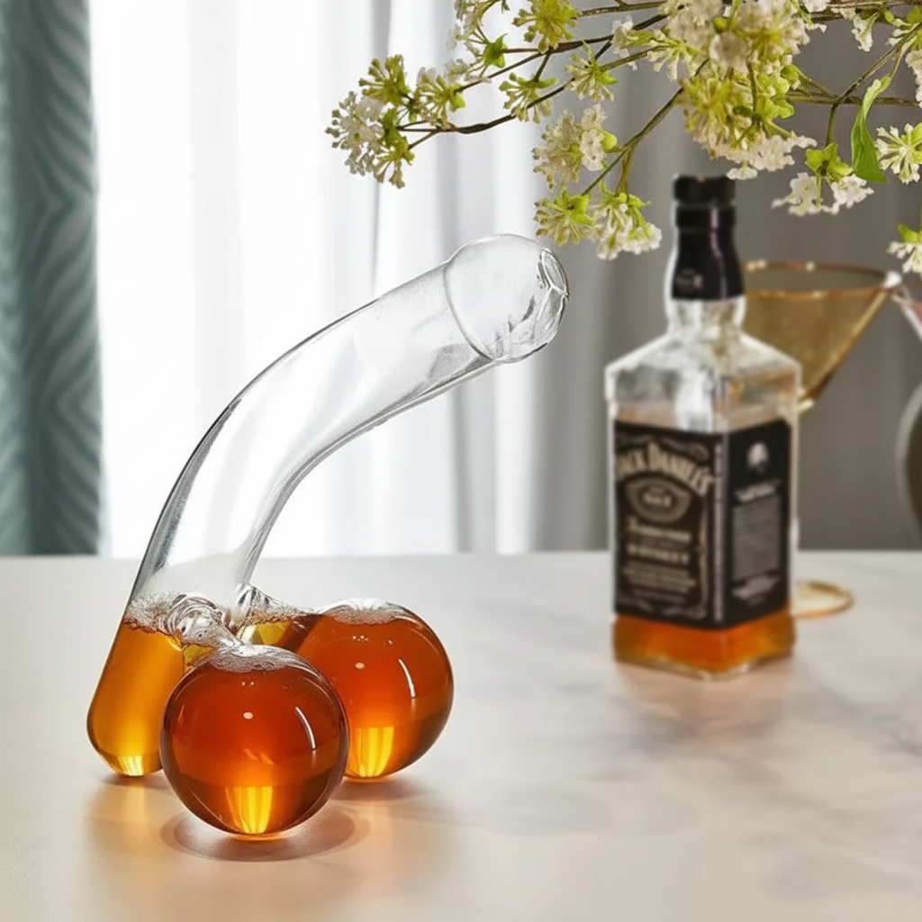 Karafio | Caraffa in vetro da 650 ml dalla forma particolare per acqua, succo e vino