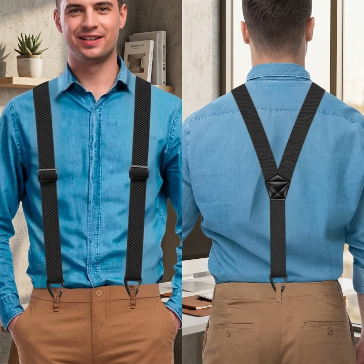 Strapholt | Tirantes para hombre con ganchos, 3,8 cm de ancho, en X o en Y