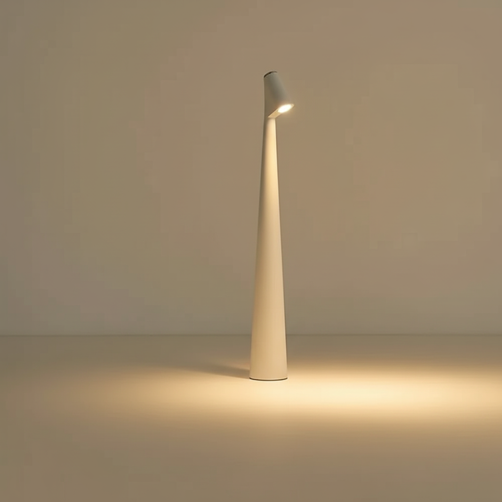 Kabellose LED Tischlampe | Nordisches Design | Warmes Licht | Metall & Glas