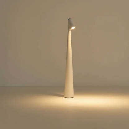 Kabellose LED Tischlampe | Nordisches Design | Warmes Licht | Metall & Glas
