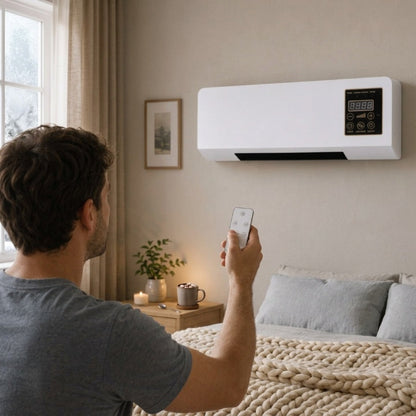 Calorvi | Termoventilatore da parete da 1800 W con display digitale, telecomando e ventilazione