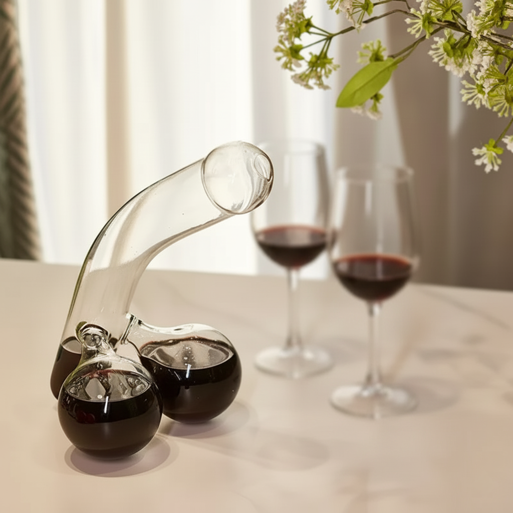 Karafio | Caraffa in vetro da 650 ml dalla forma particolare per acqua, succo e vino