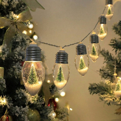 Bulbetta | Lichterkette mit Weihnachtsfiguren in Glühbirnen, USB, 1 m