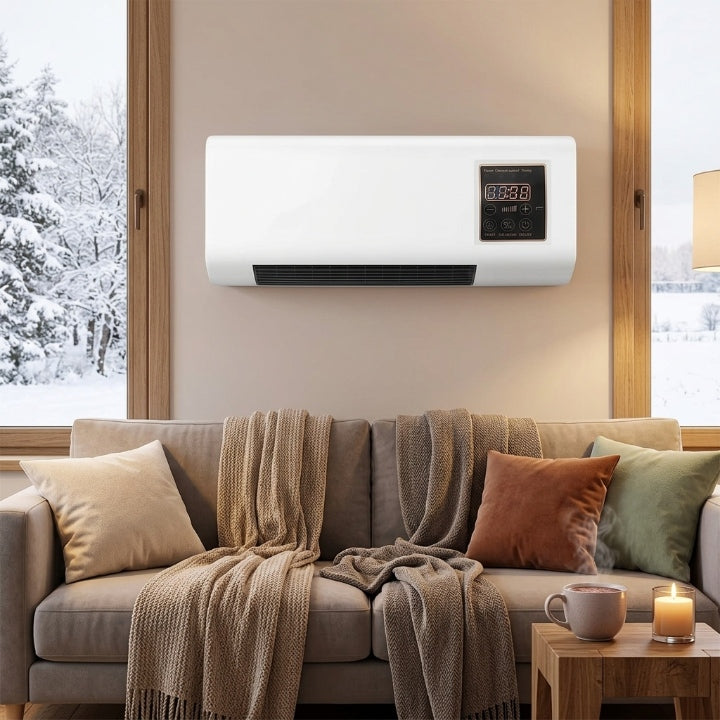 Calorvi | Termoventilatore da parete da 1800 W con display digitale, telecomando e ventilazione