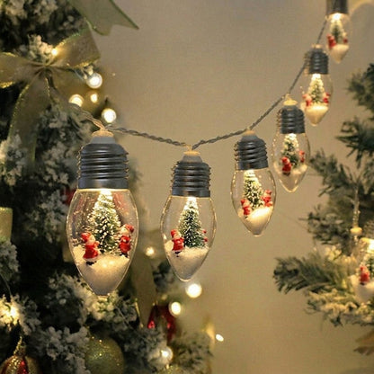Bulbetta | Lichterkette mit Weihnachtsfiguren in Glühbirnen, USB, 1 m
