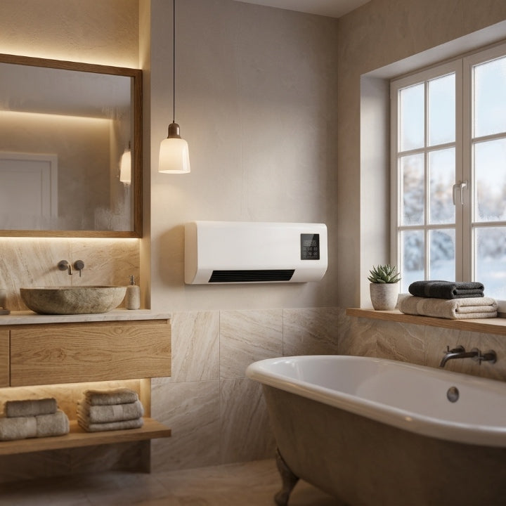 Calorvi | Termoventilatore da parete da 1800 W con display digitale, telecomando e ventilazione