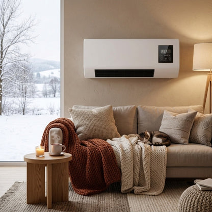 Calorvi | Termoventilatore da parete da 1800 W con display digitale, telecomando e ventilazione