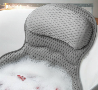 Coussin de bain BathCloud 4D | Coussin ergonomique de soutien pour la nuque et le dos avec ventouses antidérapantes