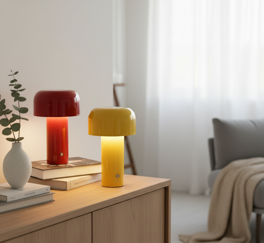 Pilz Tischlampe LED | Wiederaufladbar & Dimmbar | Tragbar | Aluminium