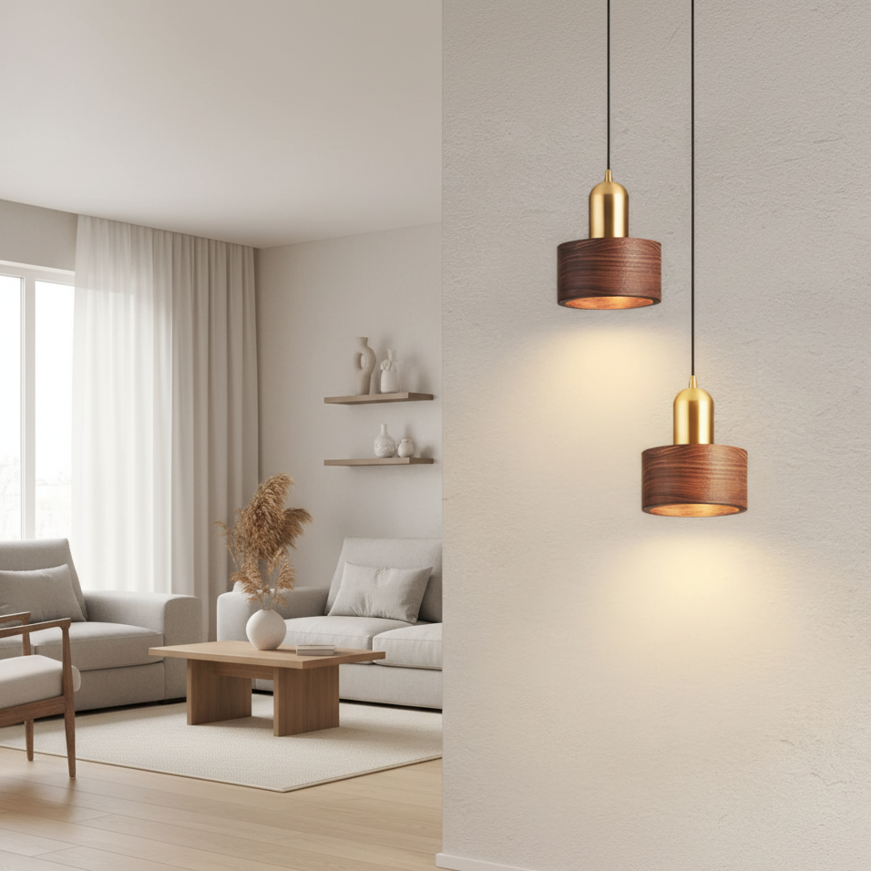 Lampada a sospensione Arca Design con accento dorato – Lampada a sospensione moderna per sala da pranzo e soggiorno