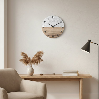 Marbelle | Horloge murale moderne effet marbre | Design créatif & élégance intemporelle pour des espaces de vie stylés