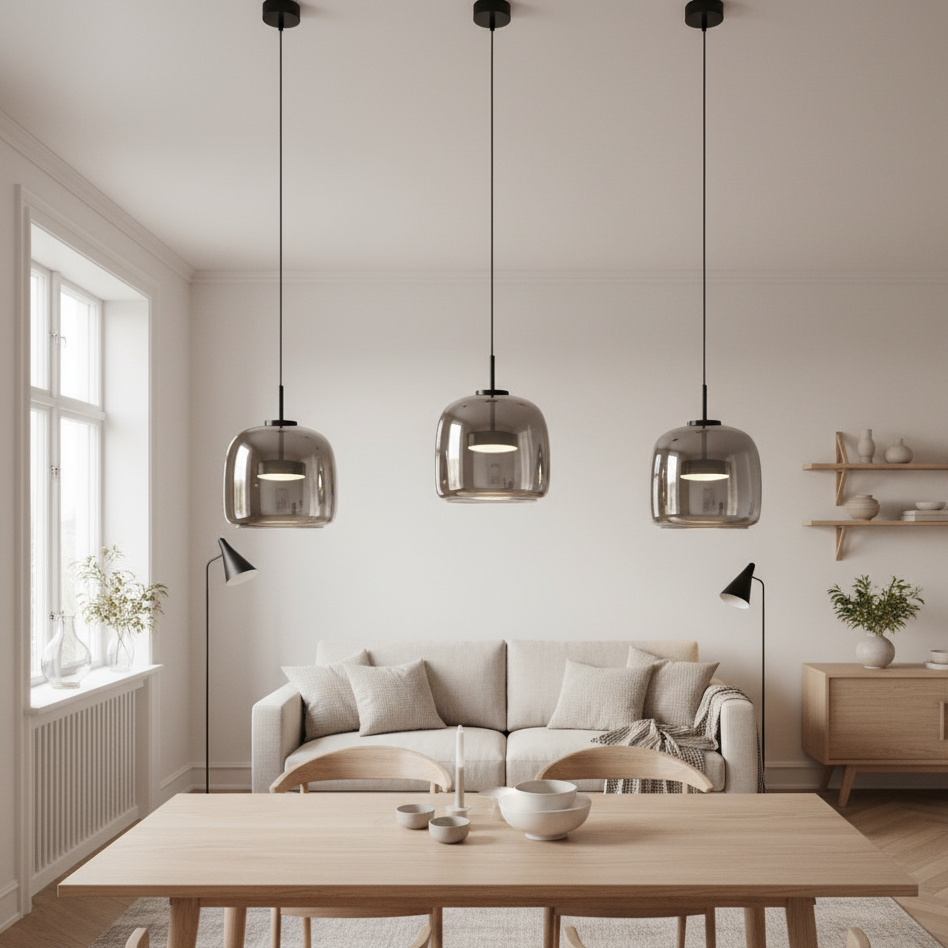 Svarna | Suspension scandinave en verre teinté