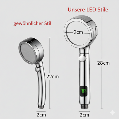 HydroSense Flow | LED-Duschkopf mit Filter & Temperaturanzeige
