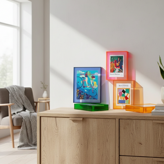 KlaraFrame Mini | Transparenter Acryl-Fotorahmen mit Standfuß