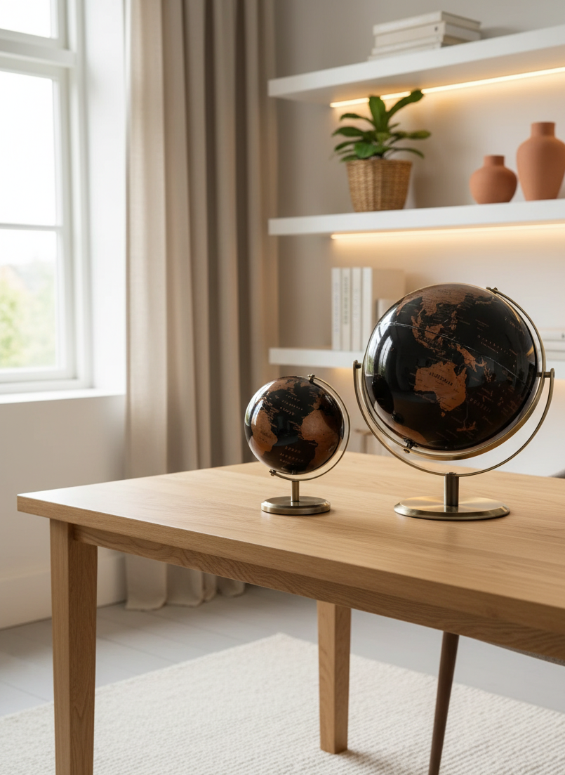 Orbia Globe | Rotating Metal Globe for Desk & Study Area