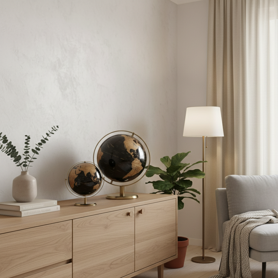 Orbia Globe | Rotating Metal Globe for Desk & Study Area