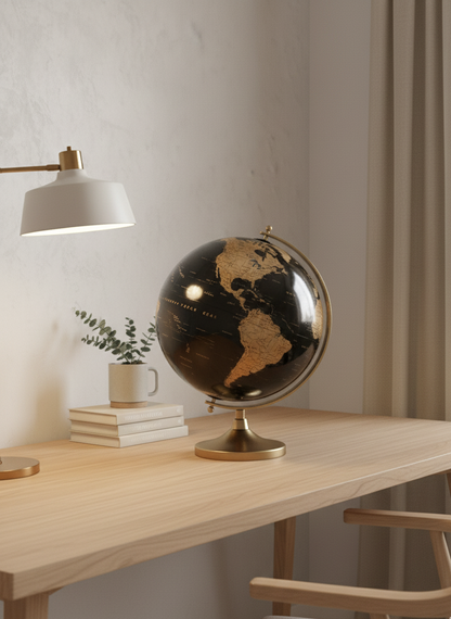 Orbia Globe | Rotating Metal Globe for Desk & Study Area