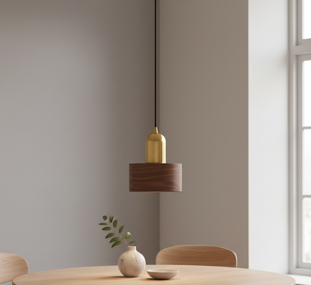 Lampada a sospensione Arca Design con accento dorato – Lampada a sospensione moderna per sala da pranzo e soggiorno