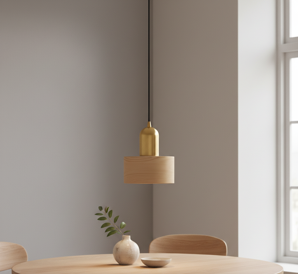 Lampada a sospensione Arca Design con accento dorato – Lampada a sospensione moderna per sala da pranzo e soggiorno