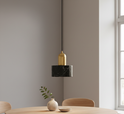 Lampada a sospensione Arca Design con accento dorato – Lampada a sospensione moderna per sala da pranzo e soggiorno