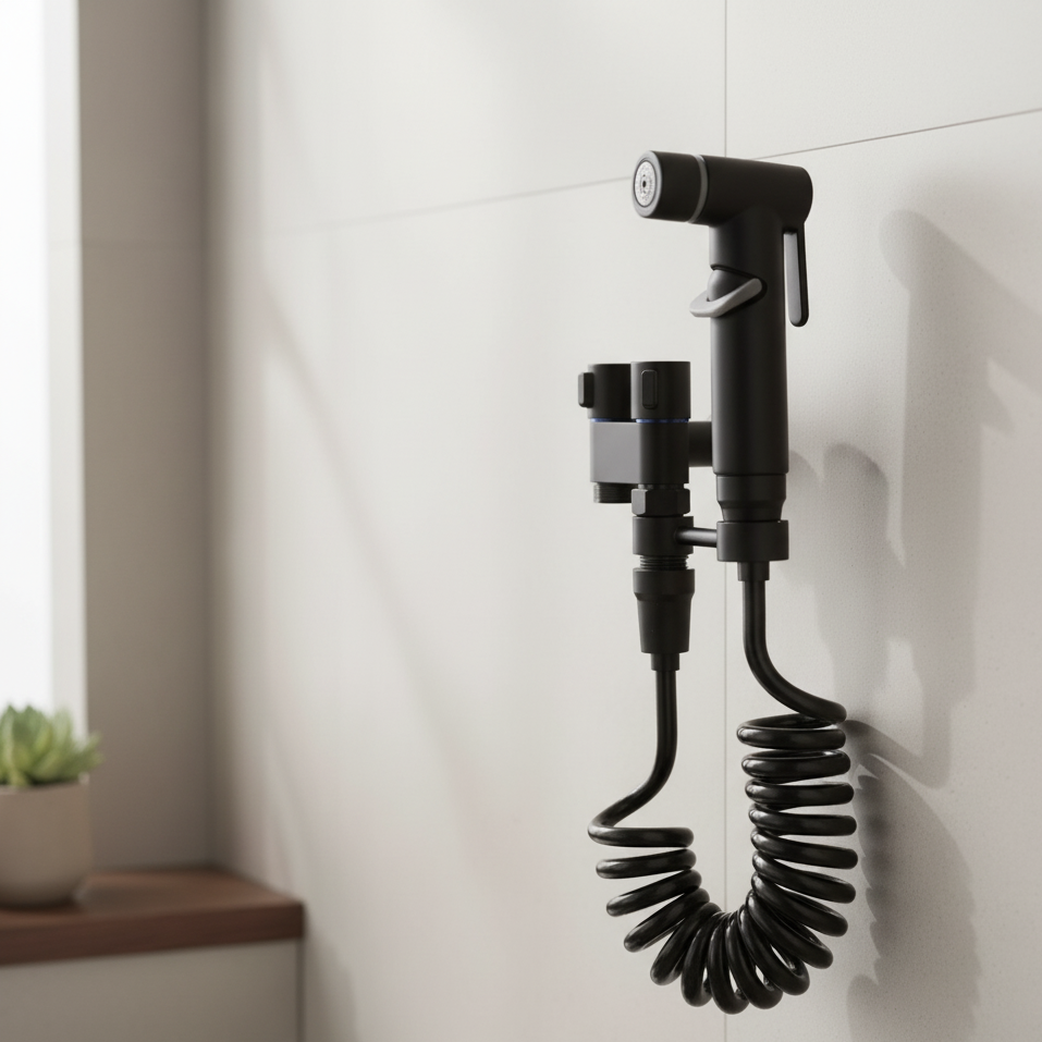 AuriJet Stainless Steel Bidet Sprayer – Toilet Shower with Pressure Control & Ergonomic Handle