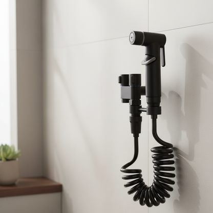 AuriJet Stainless Steel Bidet Sprayer – Toilet Shower with Pressure Control & Ergonomic Handle