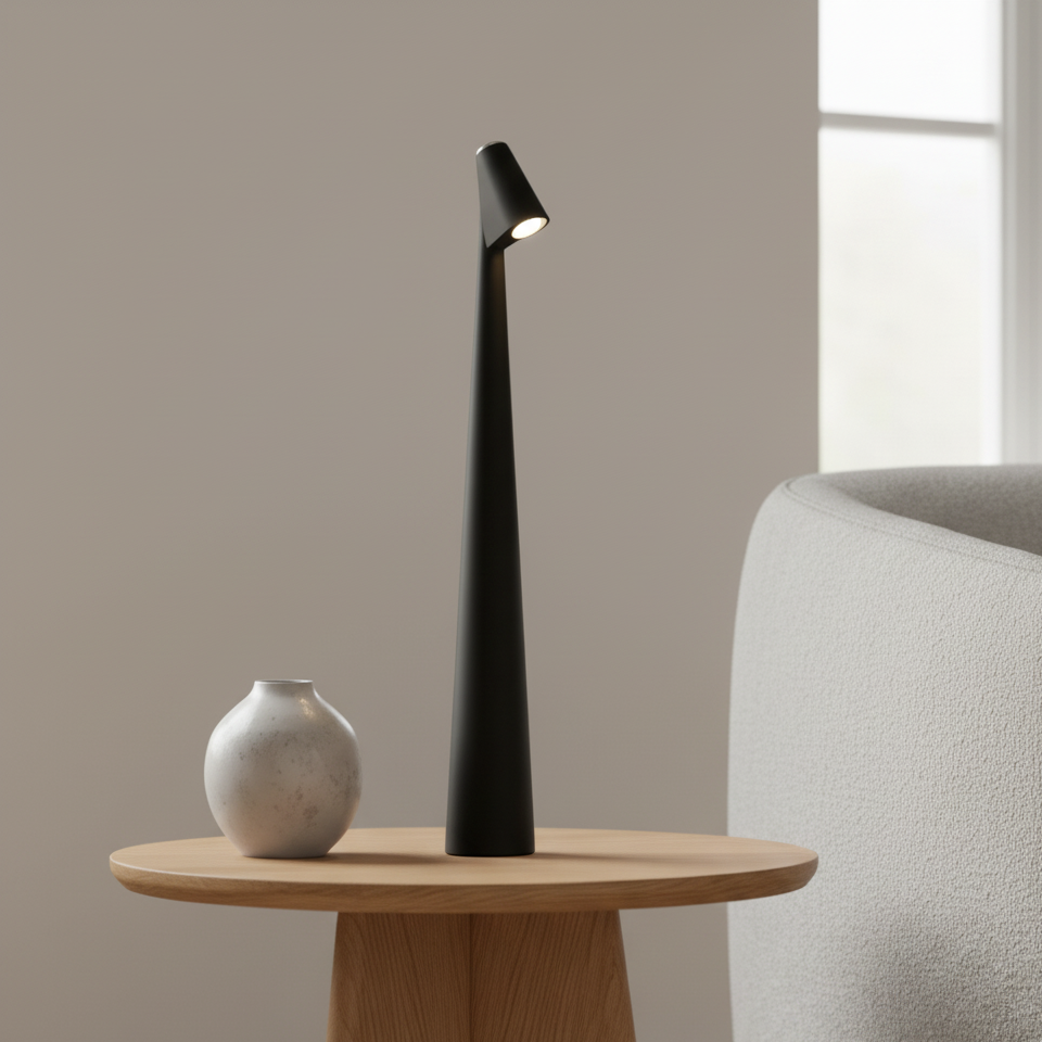 NordicLite | Wireless LED Table Lamp in Scandinavian Minimalism | Modern Design for Living & Bedrooms