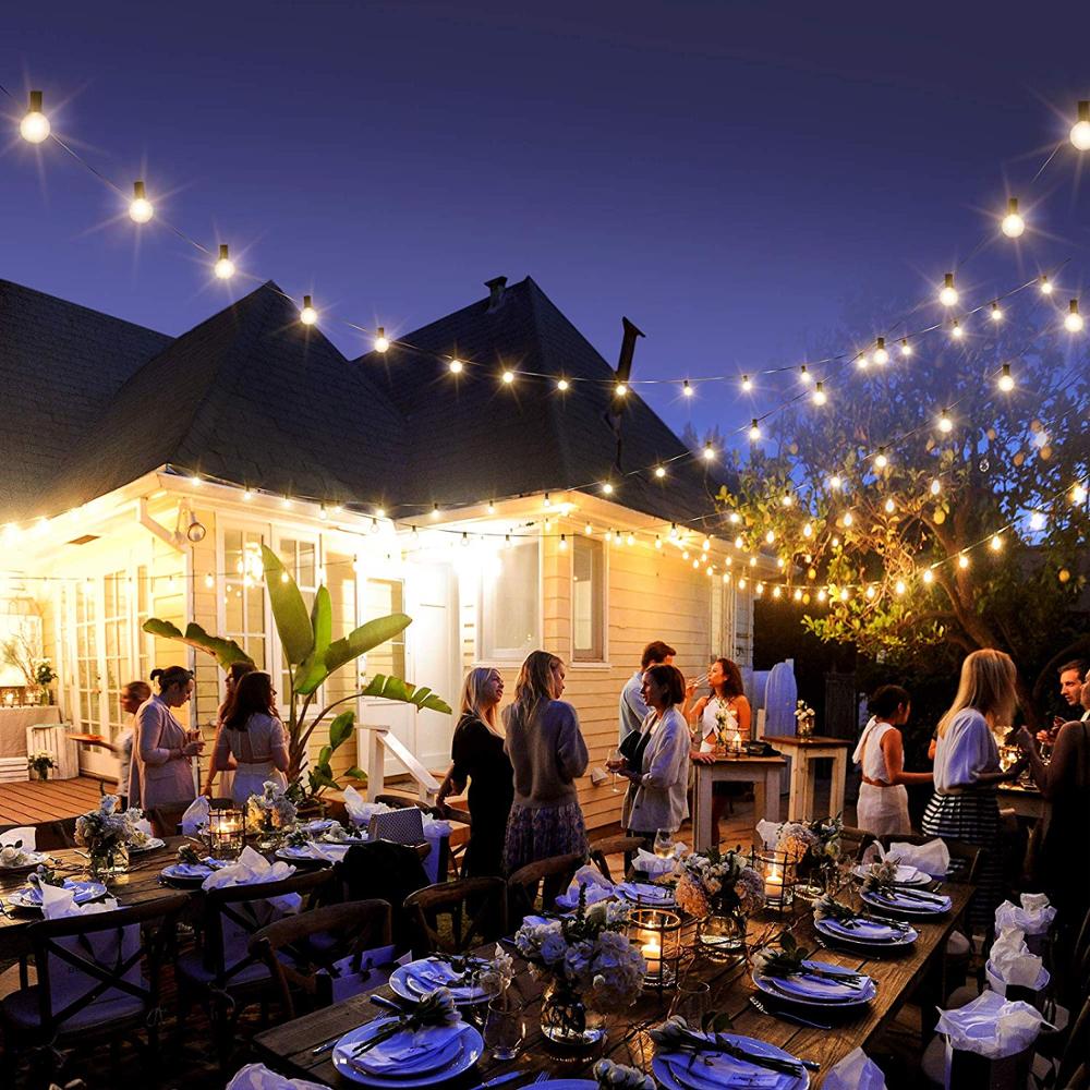 Lumbria | Lichterkette Outdoor mit 25 Globe-Glühbirnen, dimmbar und wetterfest