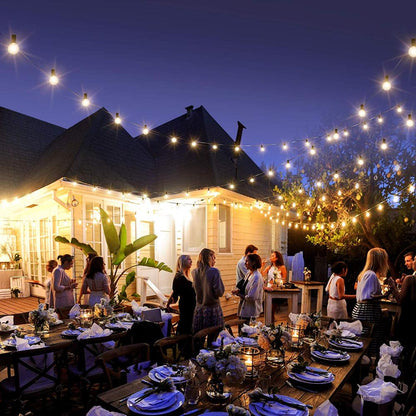 Lumbria | Lichterkette Outdoor mit 25 Globe-Glühbirnen, dimmbar und wetterfest