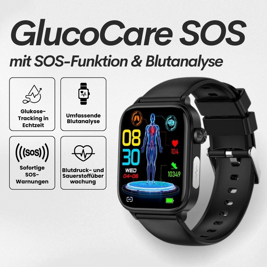 GlucoCare SOS | Smartwatch mit Vitalparameter-Tracking 0