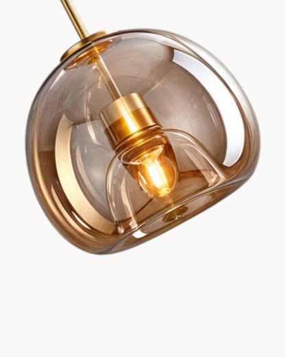 Lampada da soffitto moderna – Vetro grigio fumo / cognac | Illuminazione LED integrata
