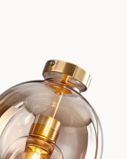 Lampada da soffitto moderna – Vetro grigio fumo / cognac | Illuminazione LED integrata