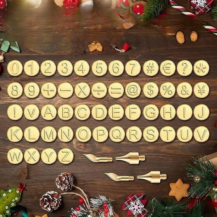 Brennio | Puntas de pirograbado de latón con 26 letras para madera y cuero
