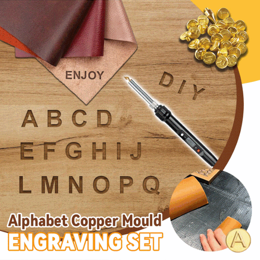 Brennio | Brennspitzen-Set mit 26 Buchstaben aus Messing für Holz und Leder