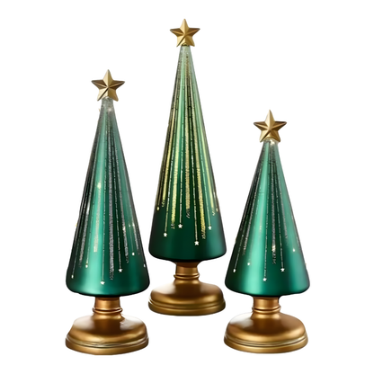 Stellira | LED Weihnachtsbaum Tischlampe mit Stern, Touch und Timer