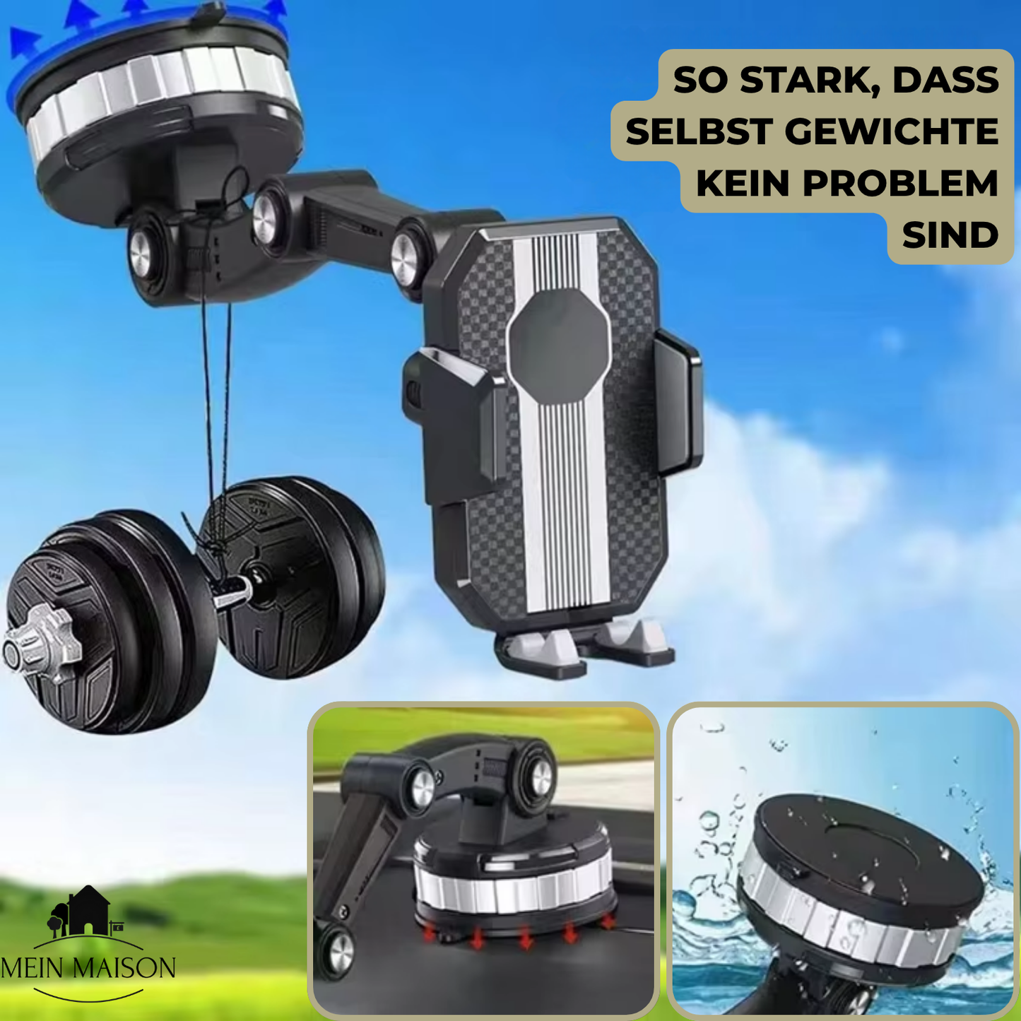 GripTech | Auto-Handyhalterung mit starker Saugnapf-Haftung 4