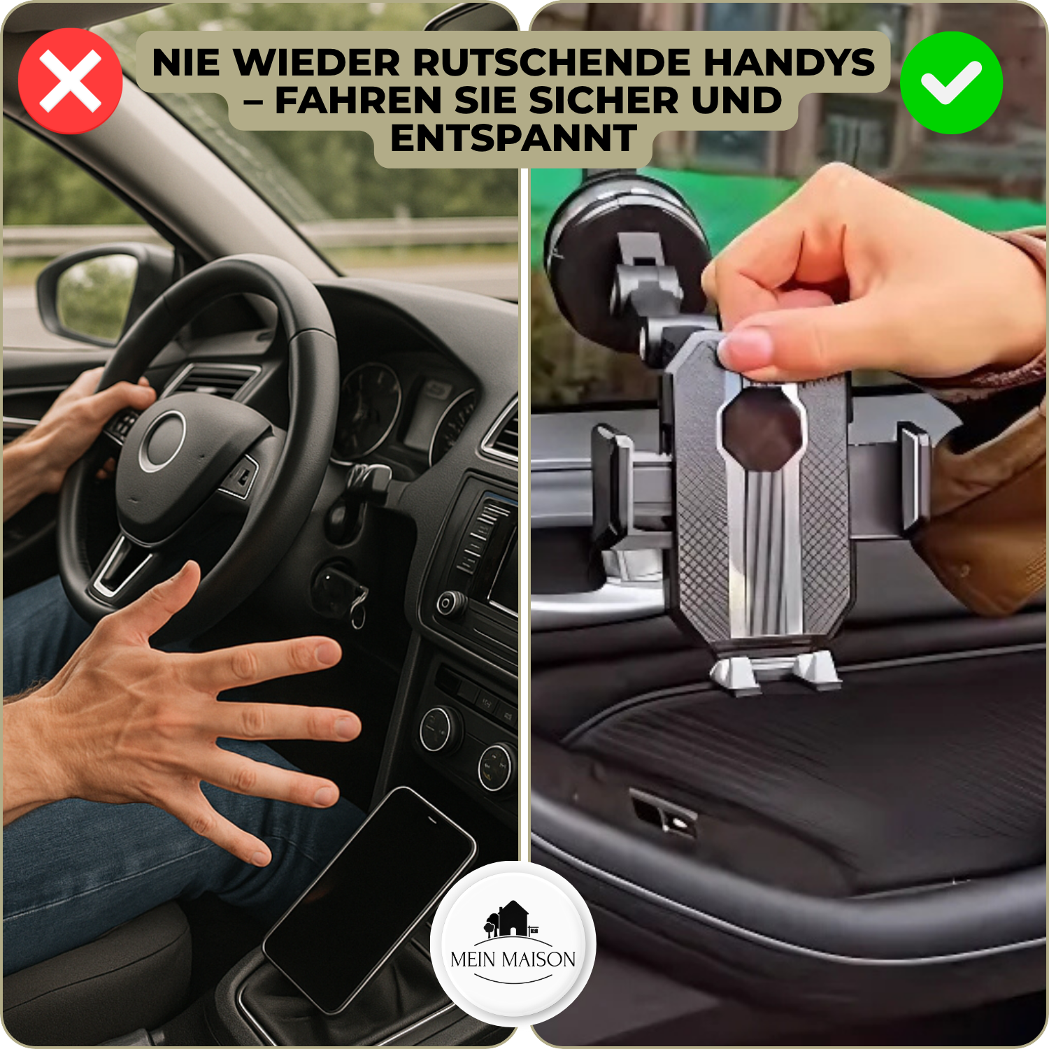 GripTech | Auto-Handyhalterung mit starker Saugnapf-Haftung 6