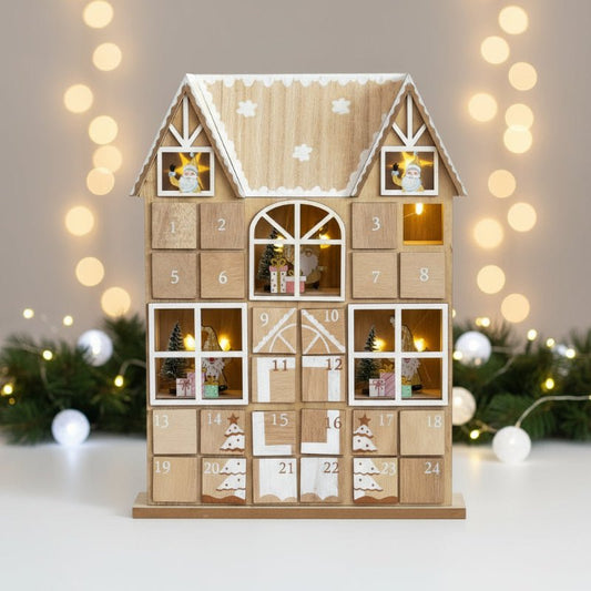 Weihnachtsdorf LED Holz Adventskalender 2026