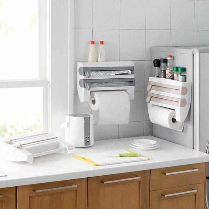 RollerRack Holder | Kitchen roll holder with foil cutter & storage space