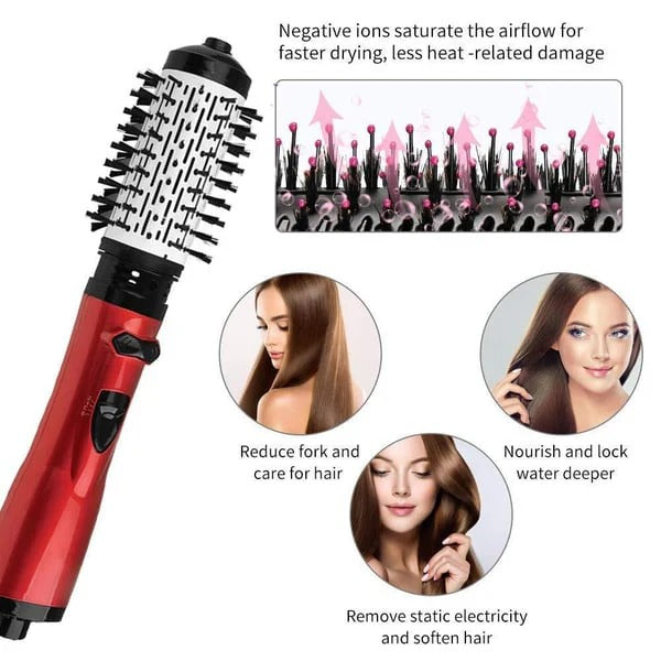 Curlessa | Spazzola ad aria calda 3 in 1 con funzione rotante e 2 accessori spazzola