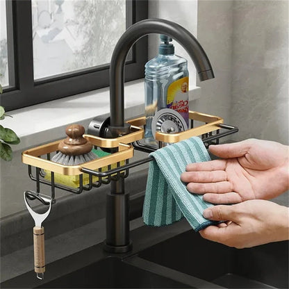 SinkMate DuoRack | Spülbecken-Organizer mit Haken & Doppelfach