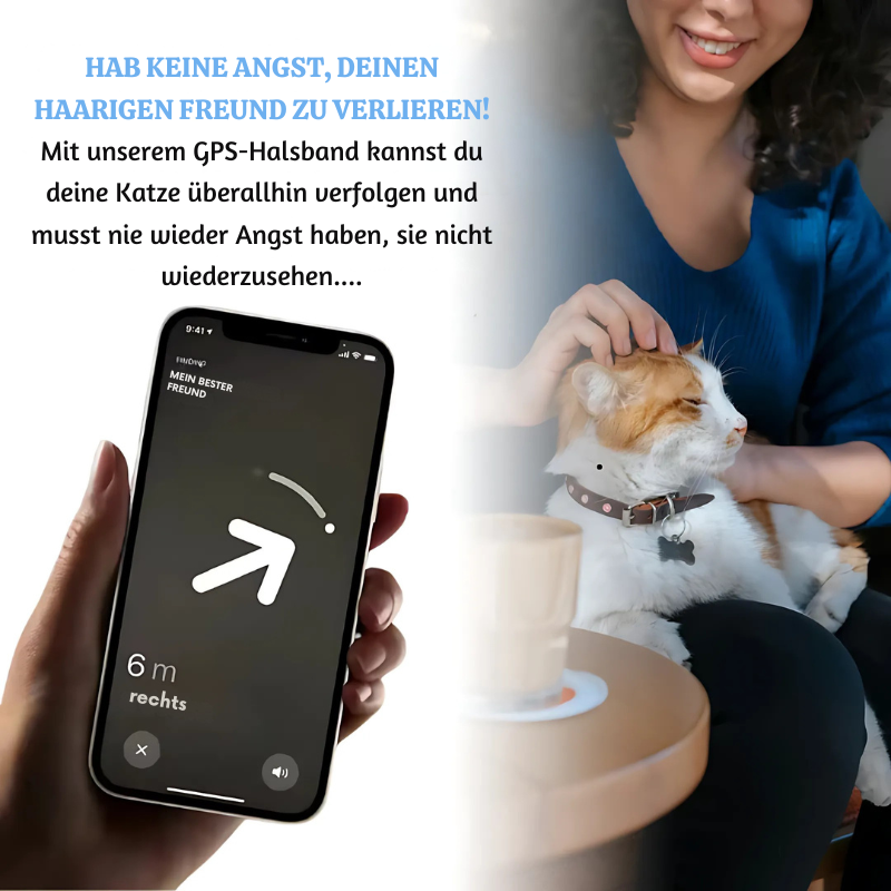 PawTrace | Collare con localizzatore GPS per cani e gatti, impermeabile IP67, riflettente